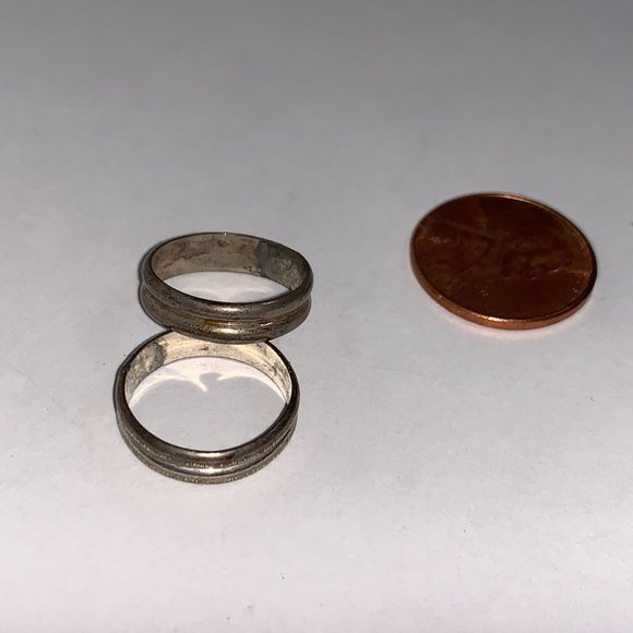 Sterling Silver Thick Double Band Ring, Size 3 1/4 - Picture 7 of 7